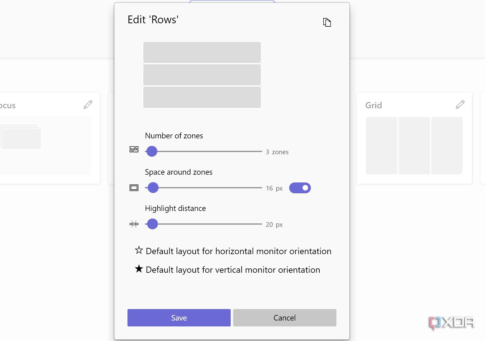 edit a layout template in FancyZone