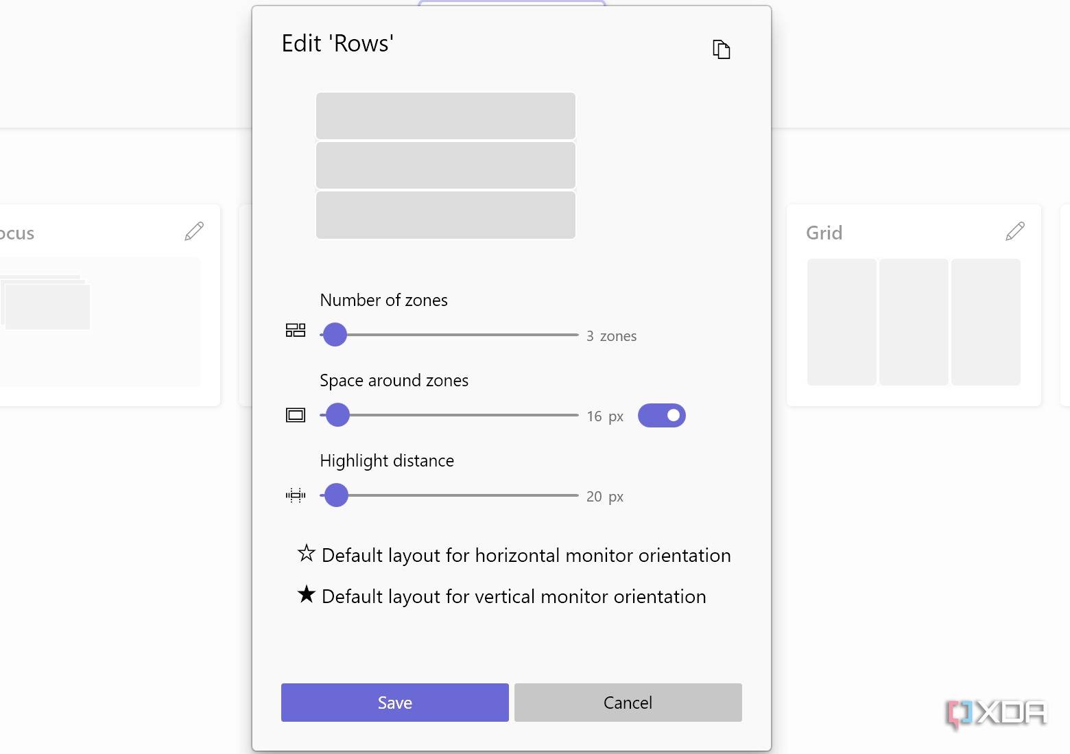 edit a layout template in FancyZone