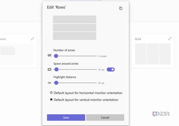edit a layout template in FancyZone