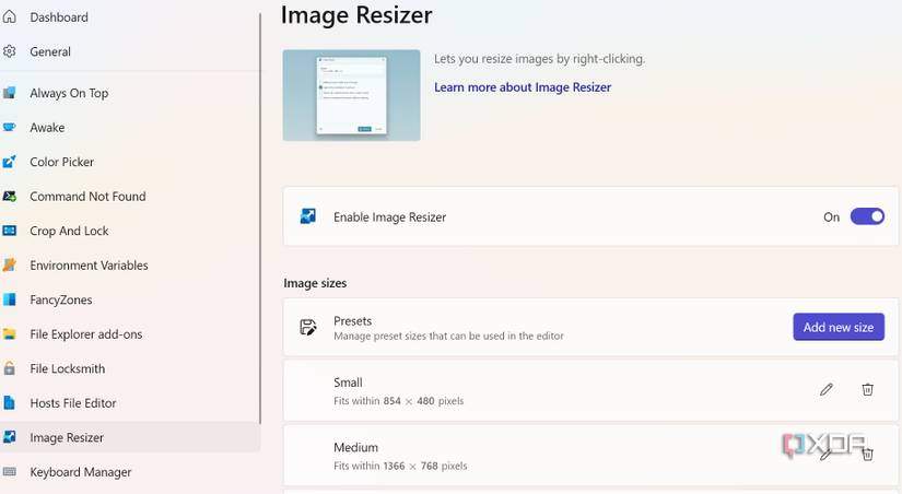 Image resize in PowerToys