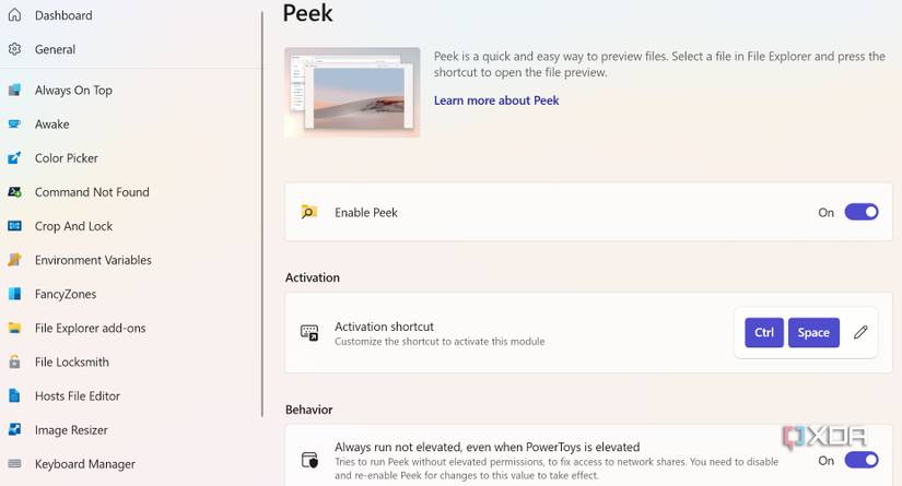 Peek in PowerToys
