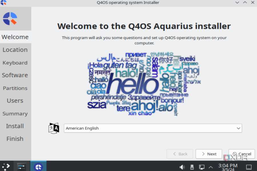 Q4OS running on a live USB