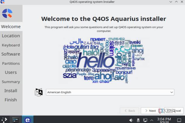 Q4OS running on a live USB
