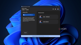 Screenshot of the Quick Share app from Google on Windows