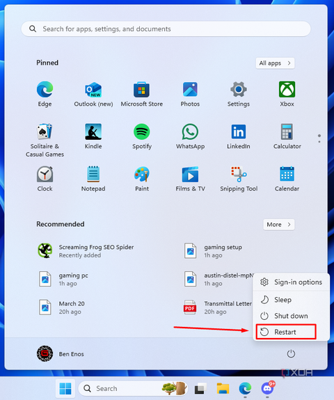 windows restart