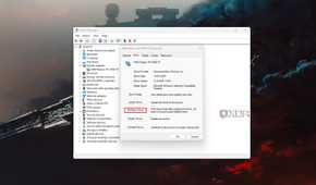 Windows 11 screenshot that highlights the Roll Back Driver option for a display adapter within Device Manager.