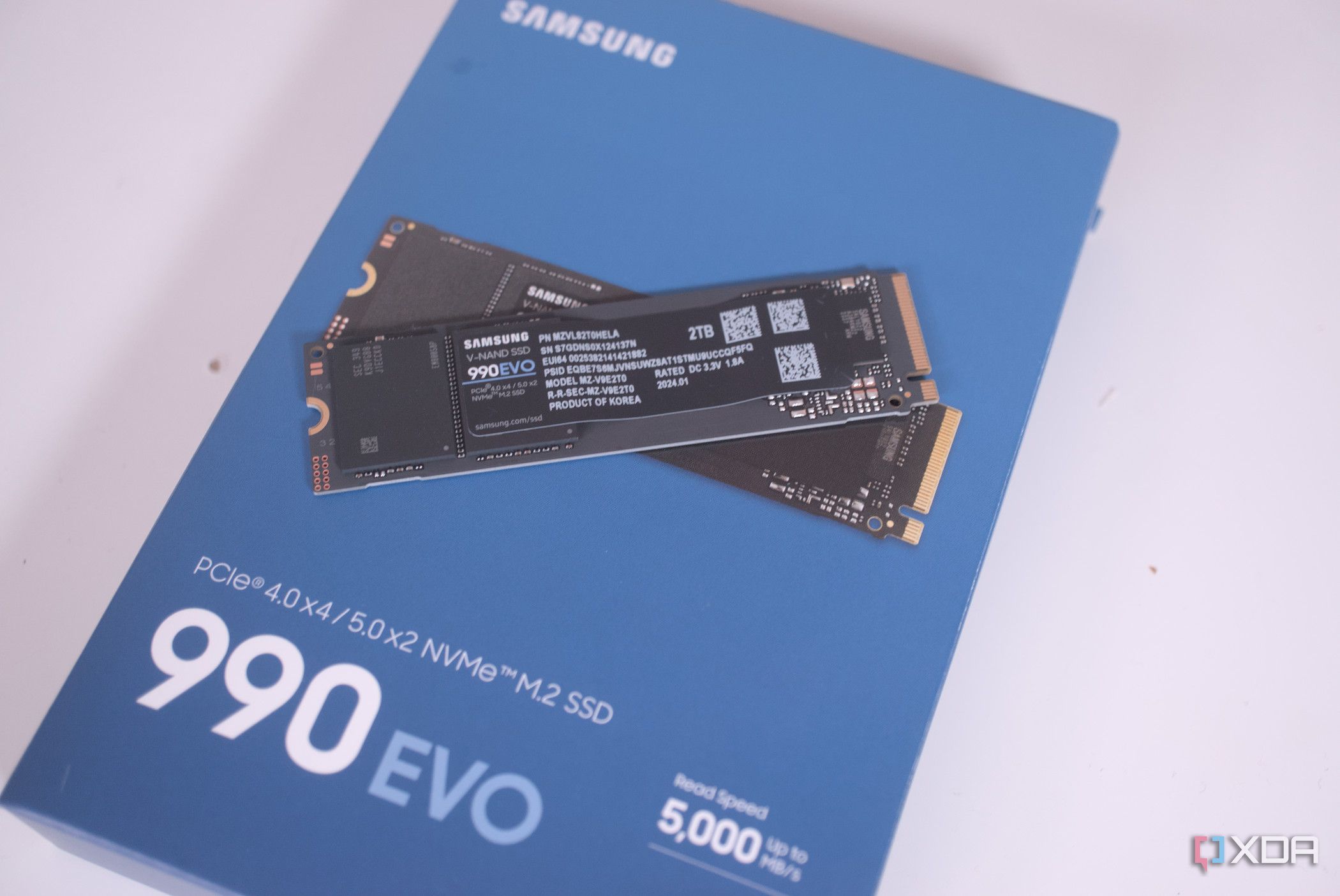 Samsung 990 Evo on its own box