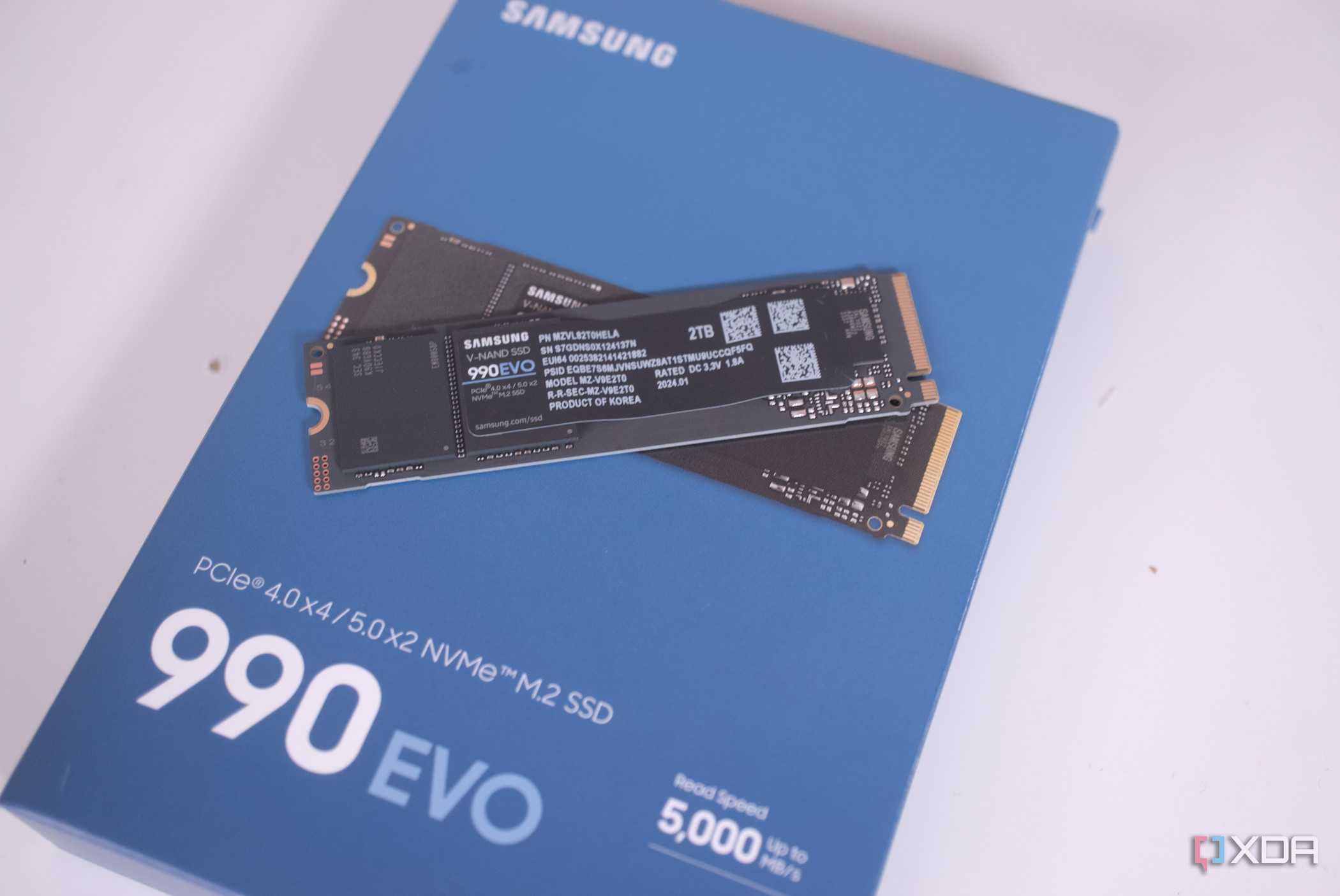 Samsung 990 Evo on its own box