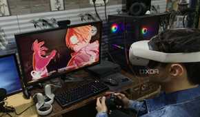 A person playing Scarlet Nexus on the Quest 2 using UEVR
