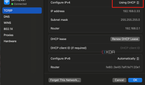 Screenshot showing DHCP as an option on mac