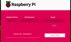 Screenshot of the preparing to write phase of the Raspberry Pi imager.