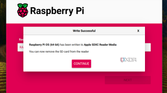 Screenshot of the completed phase of the Raspberry Pi Imager.