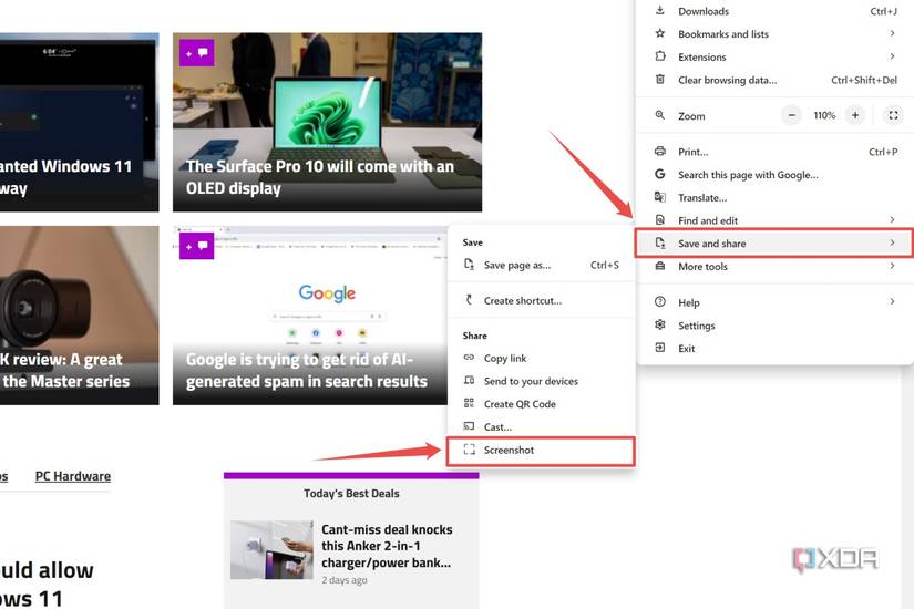 How to screenshot in Google Chrome