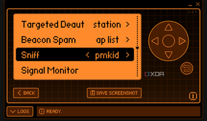 Flipper Zero hovering the sniff pmkids option