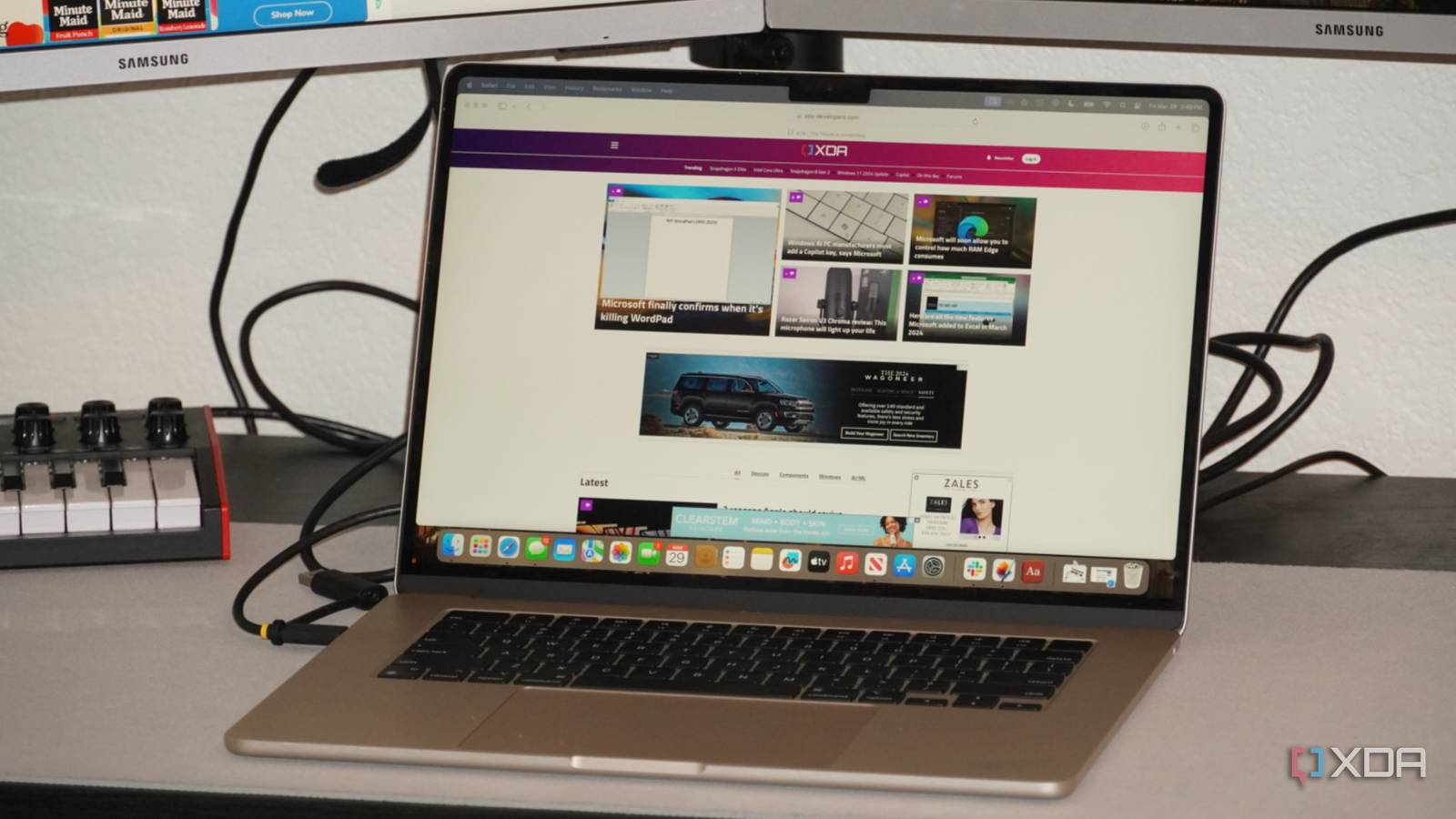 A MacBook connected to a StarTech adapter.
