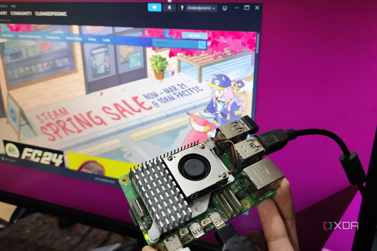 A Raspberry Pi 5 running Steam on Ubuntu