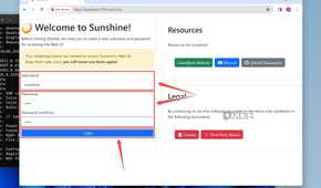 The procedure to set the log-in credentials for Sunshine's web UI