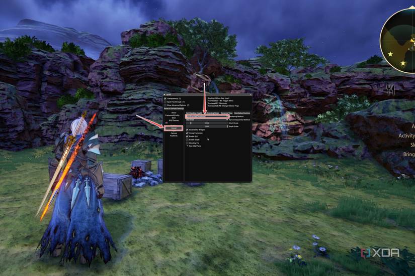 The UEVR Injector menu in Tales of Arise with the Synchronized Sequential rendering method highlighted