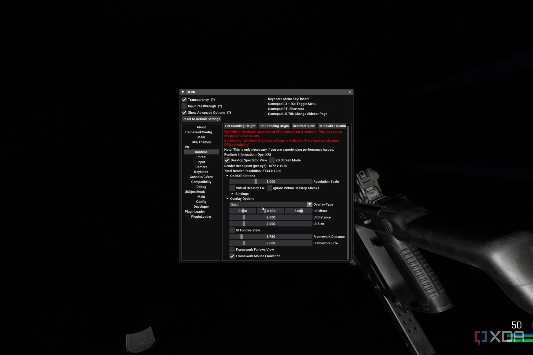 Trepang2 running on the Quest 2 via UEVR Injector