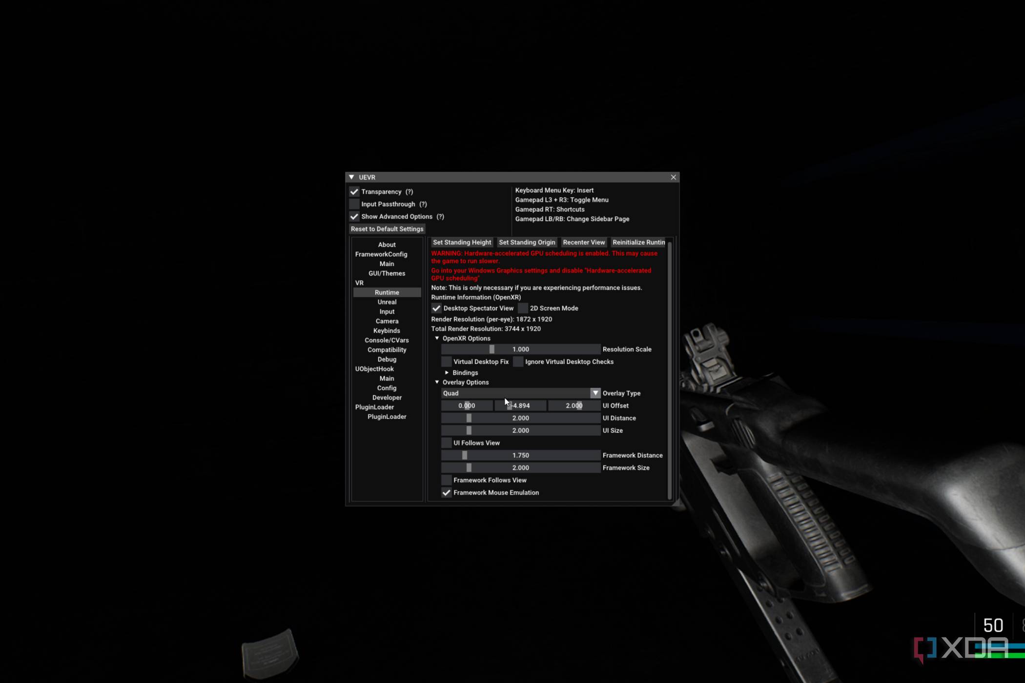 Trepang2 running on the Quest 2 via UEVR Injector
