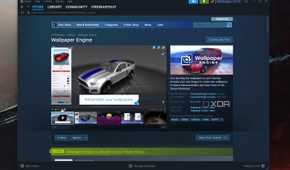 Windows 11 screenshot that shows the Store page for Wallpaper Engine on Steam.