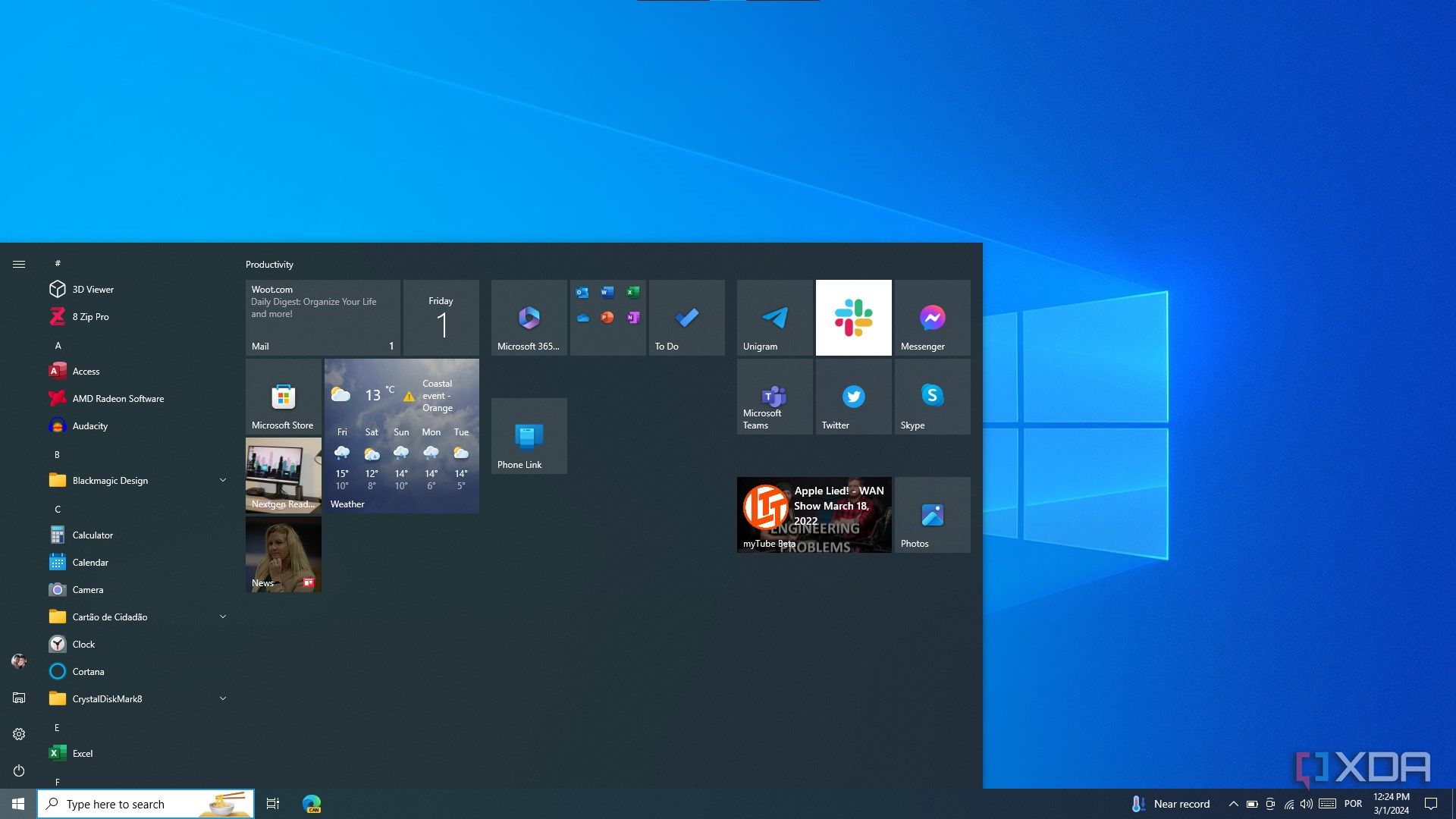 Windows 10 Start menu