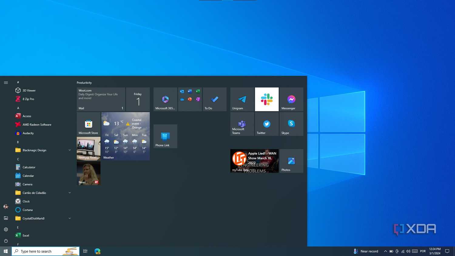 Windows 10 Start menu
