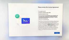The license agreement screen when installing Windows 11 on the Raspberry Pi 5