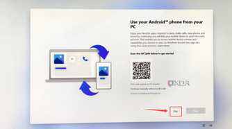 The option to add an Android phone inside the Windows 11 ARM64 installer