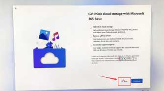 The cloud storage ad inside the Windows 11 ARM64 installer