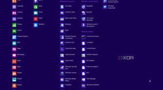 Windows 8 Start menu showing the All apps list