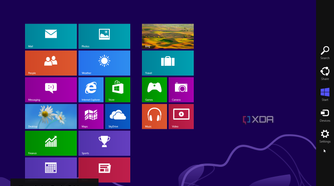Windows 8 Start menu showing the Charms bar