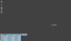 Windows 95 Start menu with multiple sub-menus expanded in the Programs section