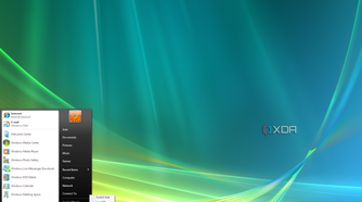 Windows Vista Start menu showing the power options menu