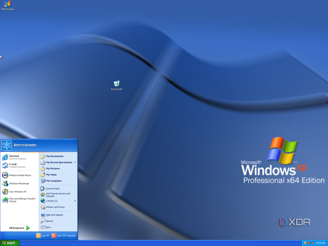 Windows XP Start menu