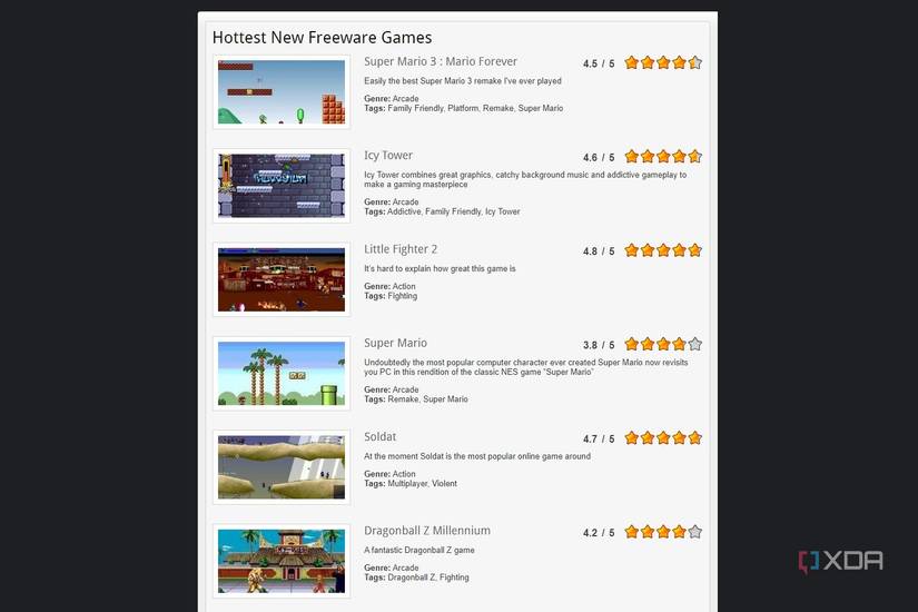 Screenshot of the home page of Acid-Play