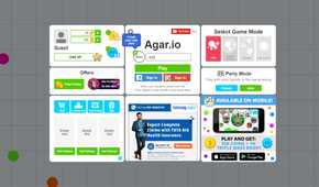 A screenshot showing the Agar IO main page.