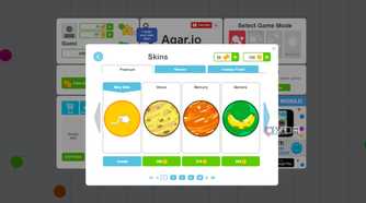 A screenshot showing the Agar IO skin selection.