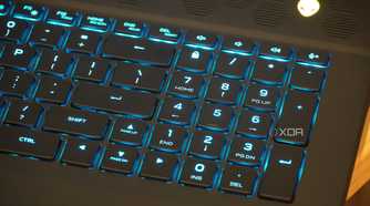 The numpad on the Alienware m18 R2 keyboard.