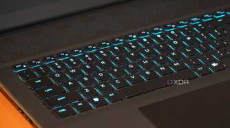 The left side of the Alienware m18 R2 keyboard.