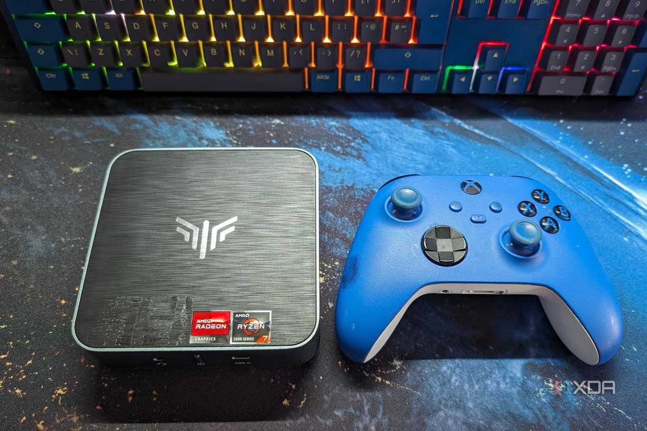 amd mini pc size comparison with xbox controller