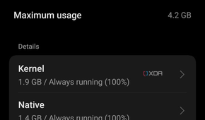 A screenshot showing the Android OS memory usage on OnePlus developer options.