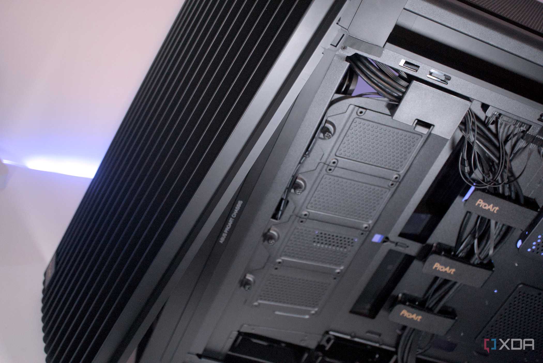 Asus ProArt PA602 side and front panels removed