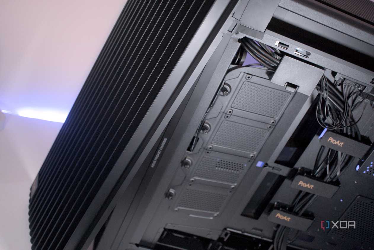 Asus ProArt PA602 side and front panels removed