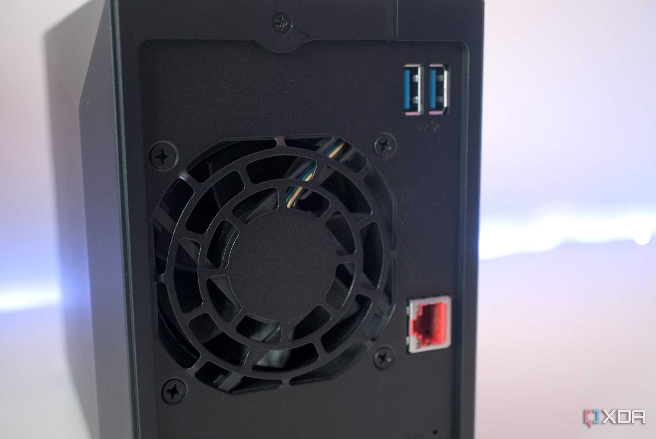Rear of the Asustor Drivestor 2 Pro Gen2 (AS3302T v2)