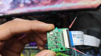The retaining clip of a camera module highlighted