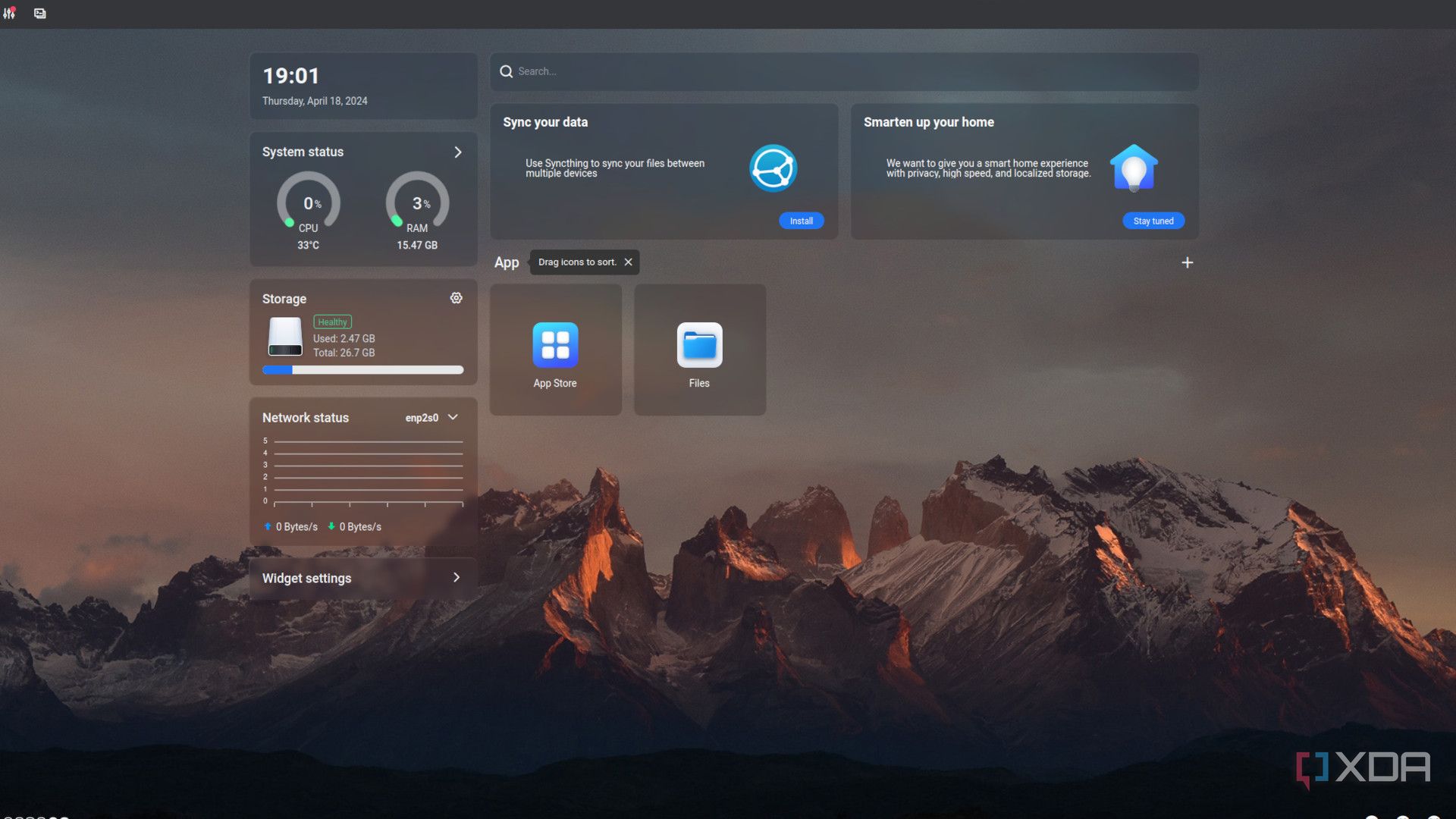 CasaOS desktop UI