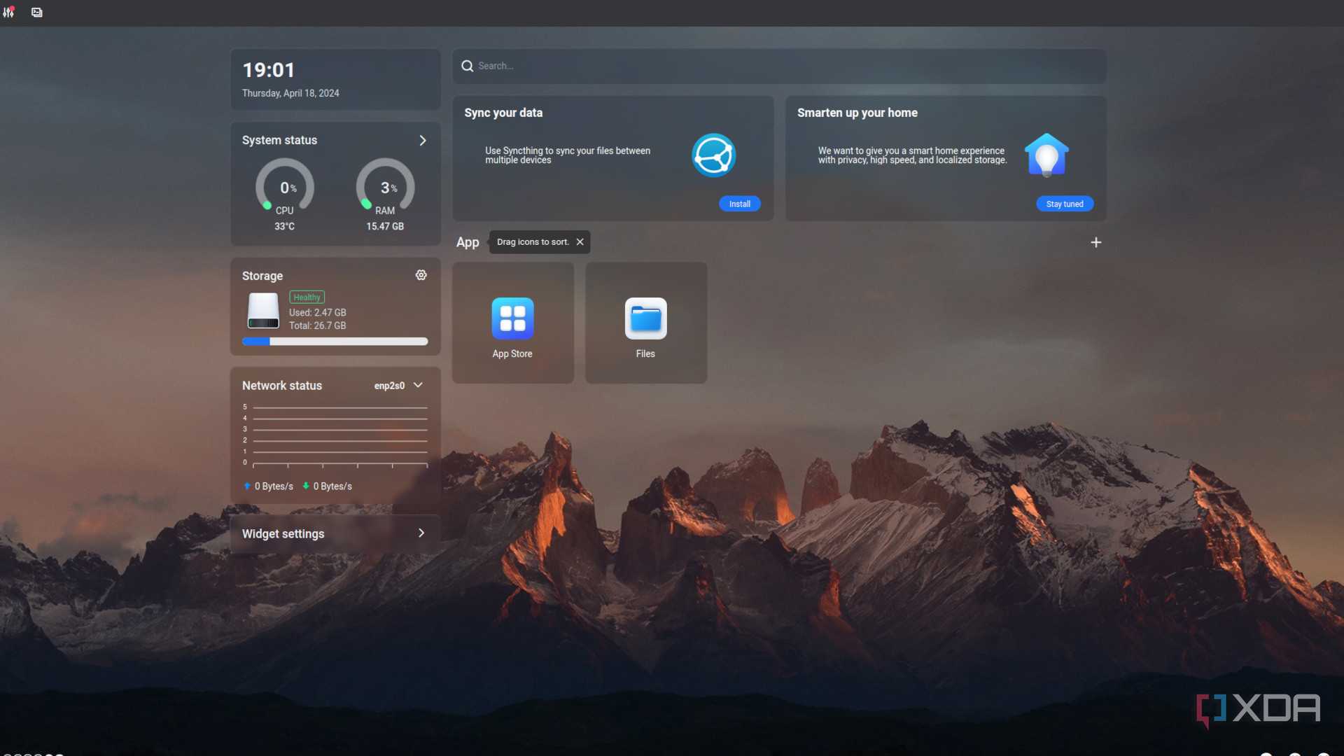 CasaOS desktop UI
