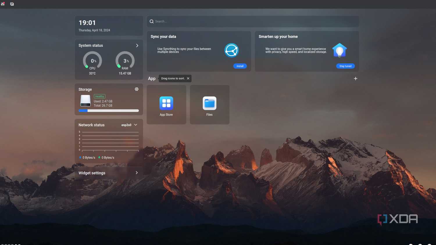 CasaOS desktop UI