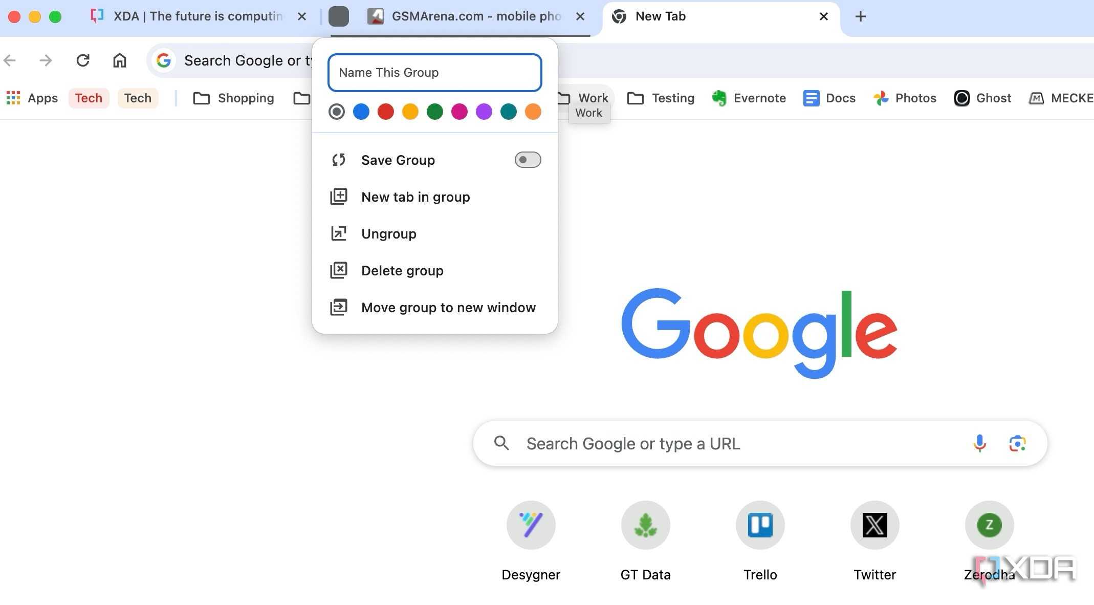Create tab groups in Chrome